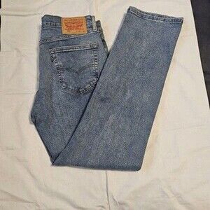 Levi's 505 Mens Regular Straight Leg Denim Jeans Light Blue Size 34 x 32